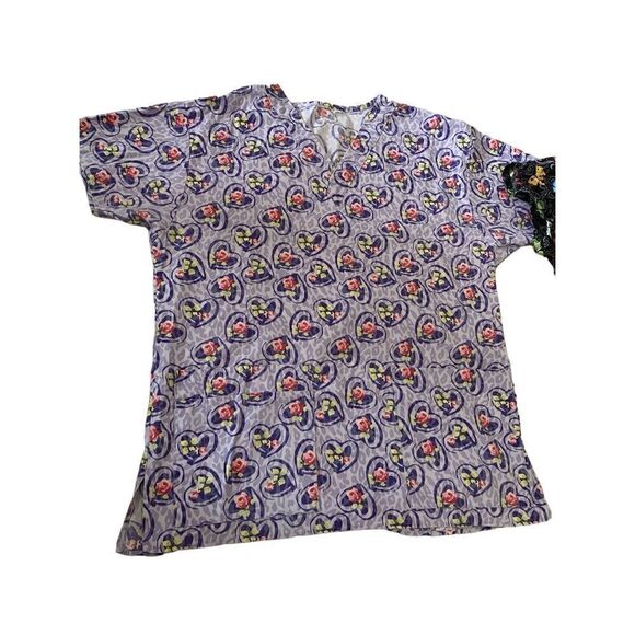 Set of 3 Scrub Tops E Libby Cherokee Uniforms Workwear Career Healthcare Work Me - Picture 5 of 14